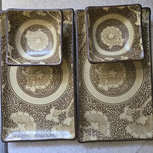 Sousaku Sound Collection Sushi Plate and Dipping Bowl Set of 2